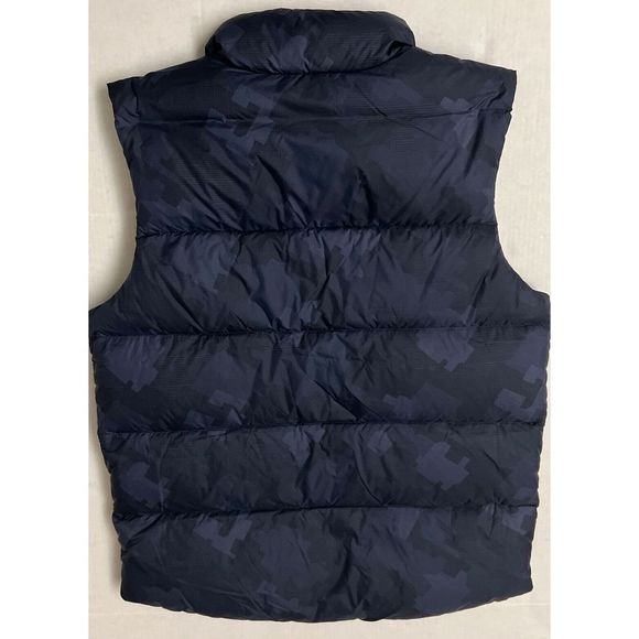 PrAna Down Puffer Vest Men Sz L Navy Blue Camo Red Slate Sleeveless Jacket $169 - Picture 5 of 11